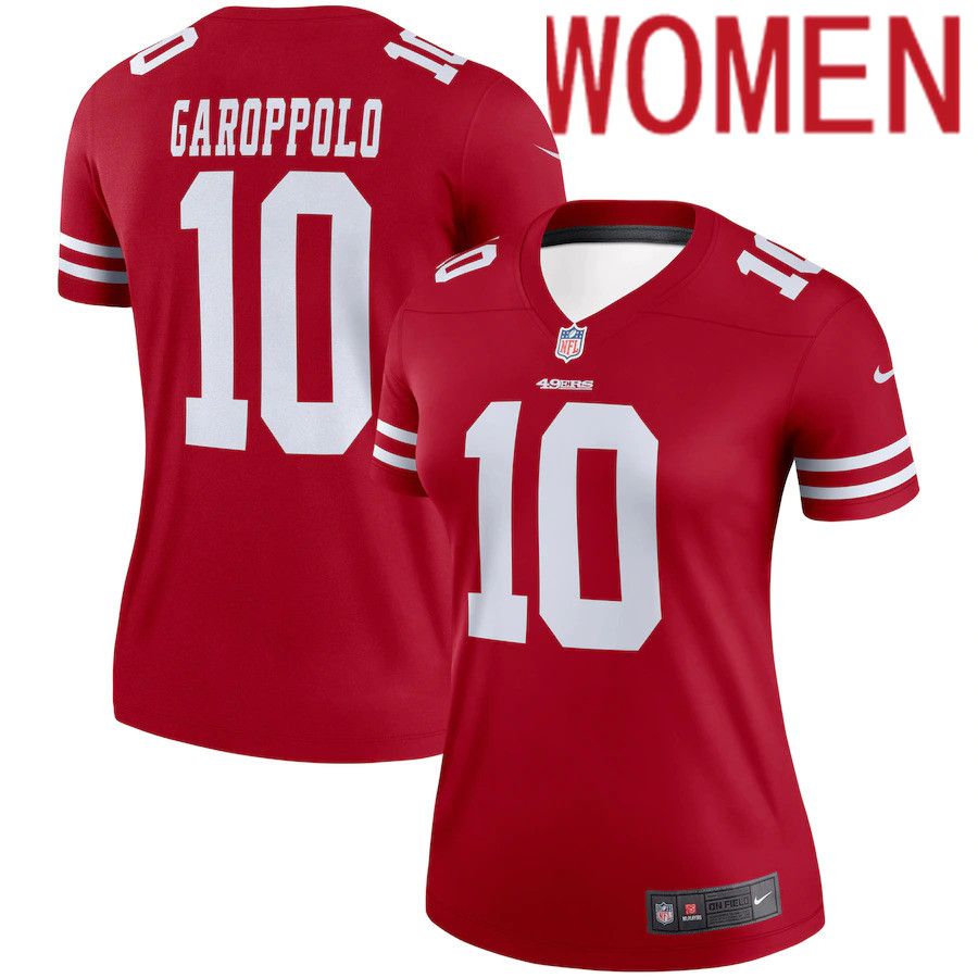 Women San Francisco 49ers #10 Jimmy Garoppolo Nike Scarlet Legend NFL Jersey